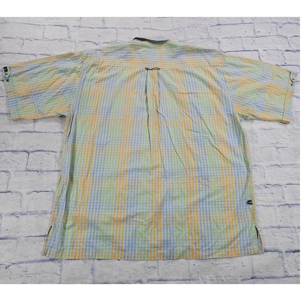 Phat Farm Button Down Shirt MENS XL Yellow Blue Plaid Vintage Y2K Streetwear - Picture 15 of 16